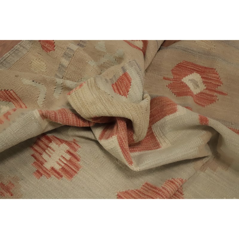 Hand Woven Oriental 100% Wool Carpet Southwestern Tribal Greys & Charcoal Kilim Area Rug - 9' 7'' X 6' 10''