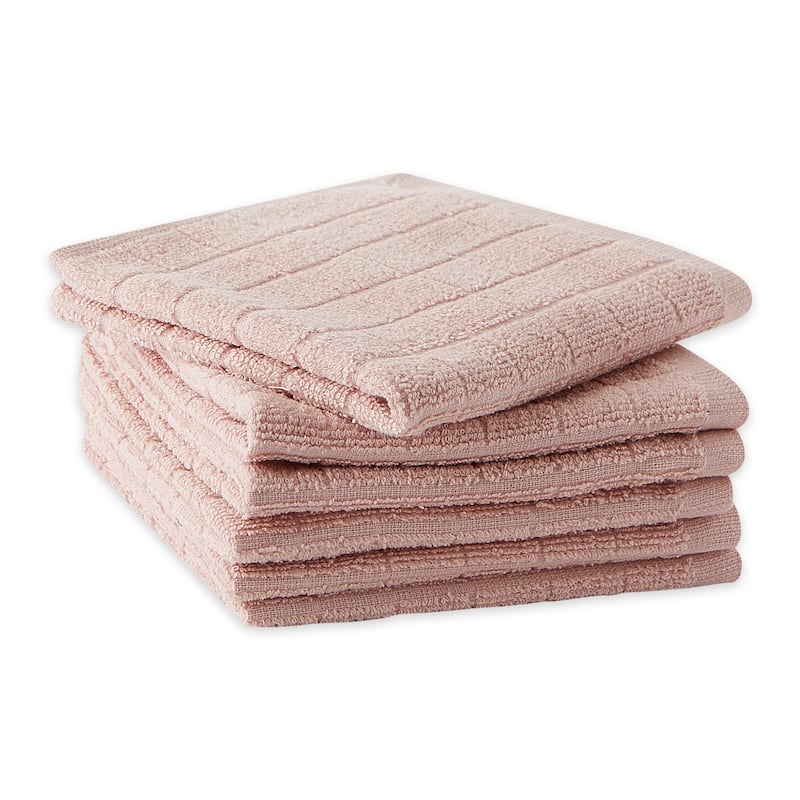 DII Solid Windowpane Terry Dishcloth Set of 6