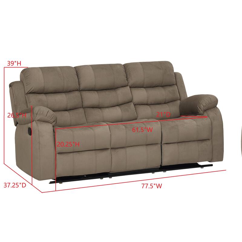 Selena Vinyl 3-Position Comfort Reclining Sofa