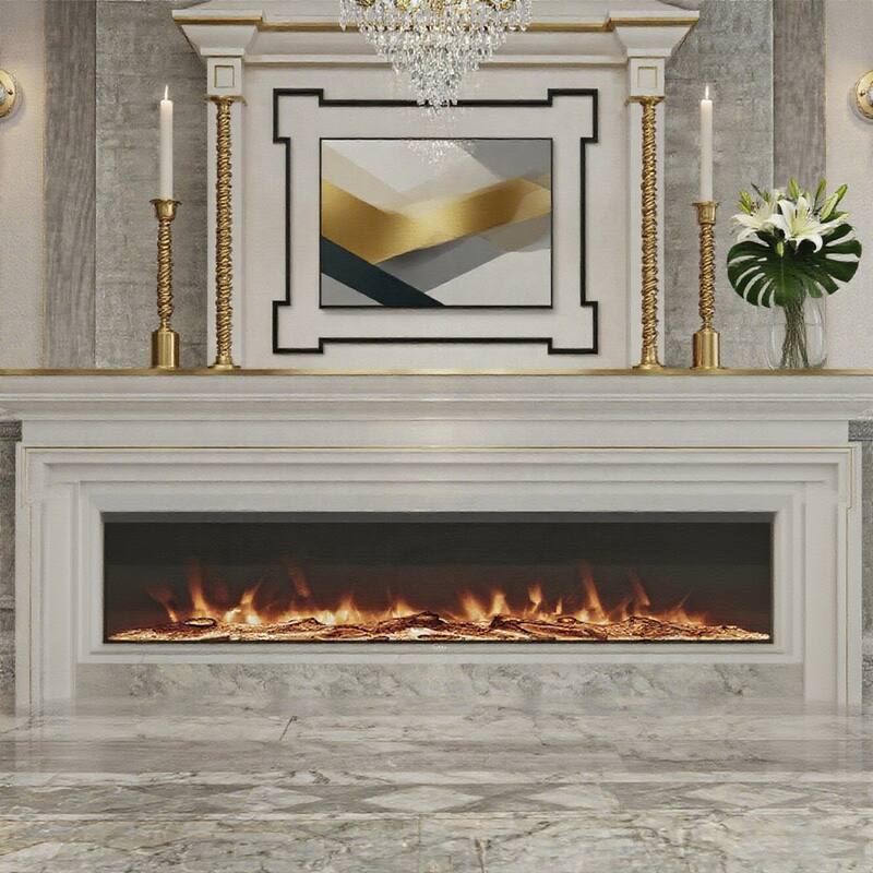 1500W Wall-Mounted &Recessed Electric Fireplace Heater with Remote Control