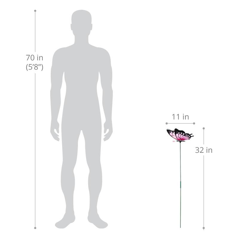 Exhart 2pk Large WindyWings Butterfly Stakes, 11 inch wingspan