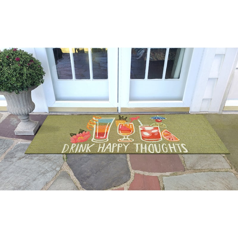 Liora Manne Frontporch Happy Drinks Indoor/Outdoor Rug - 2' x 5'