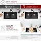 preview thumbnail 35 of 43, STYLISH Dual Mount 33" Double-Bowl Composite Granite Kitchen Sink - 33" x 18" x 9.5"