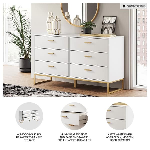 Signature Design by Ashley Socalle White/Gold Dresser - On Sale - Bed Bath  & Beyond - 40943134