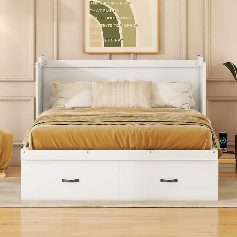 Murphy Bed with USB Port and a Large Drawer