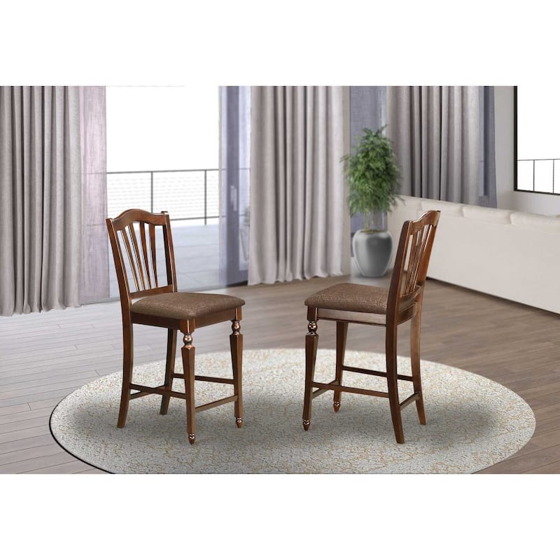 24 Inch Counter Height Wooden Bar Stools with Comfortable Wooden Seat, Modern Kitchen Island Dining Room Seating