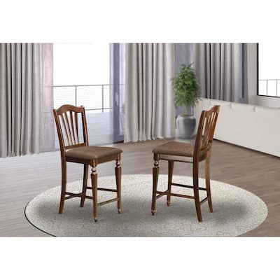 24 Inch Counter Height Wooden Bar Stools with Comfortable Wooden Seat, Modern Kitchen Island Dining Room Seating