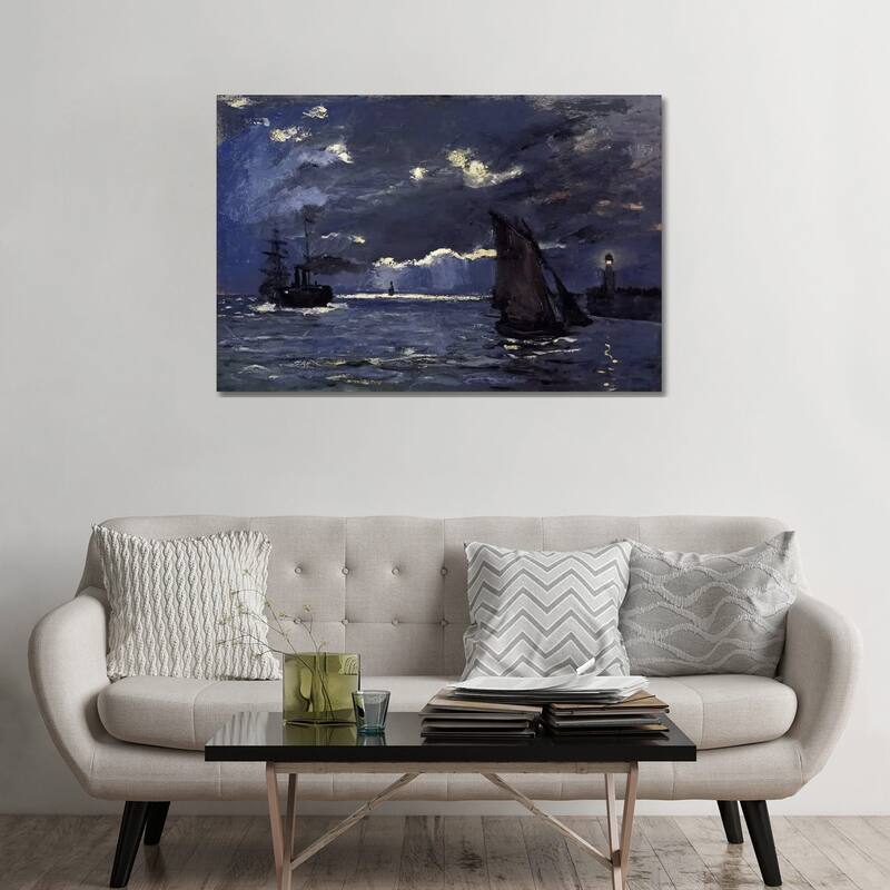 iCanvas "A Seascape, Shipping by Moonlight" by Claude Monet Canvas Print - 32x48x1.5