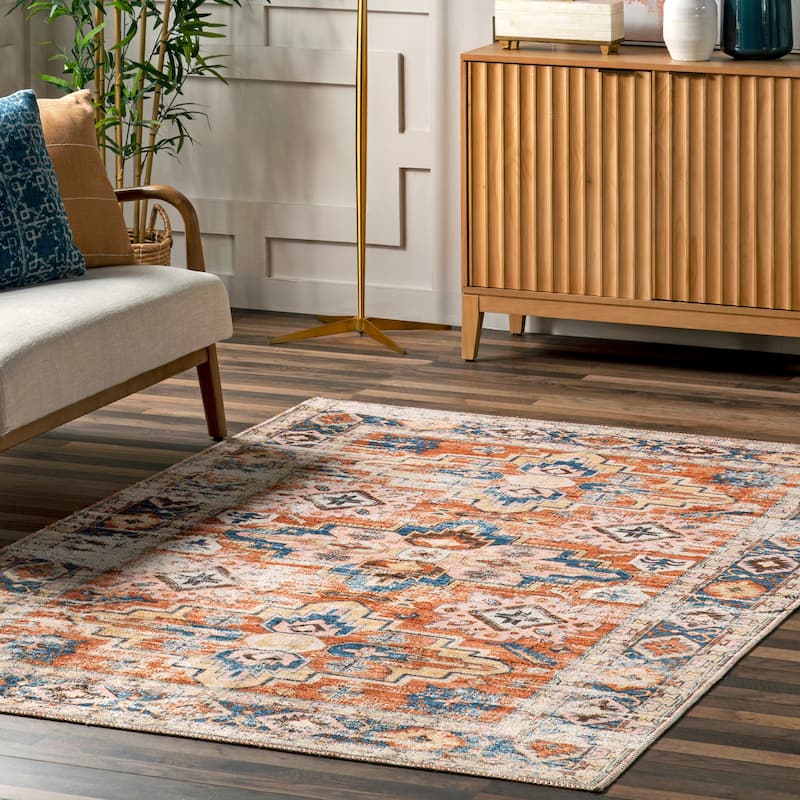 Nuloom Annica SpinClean Multi Medallion Machine Washable Area Rug