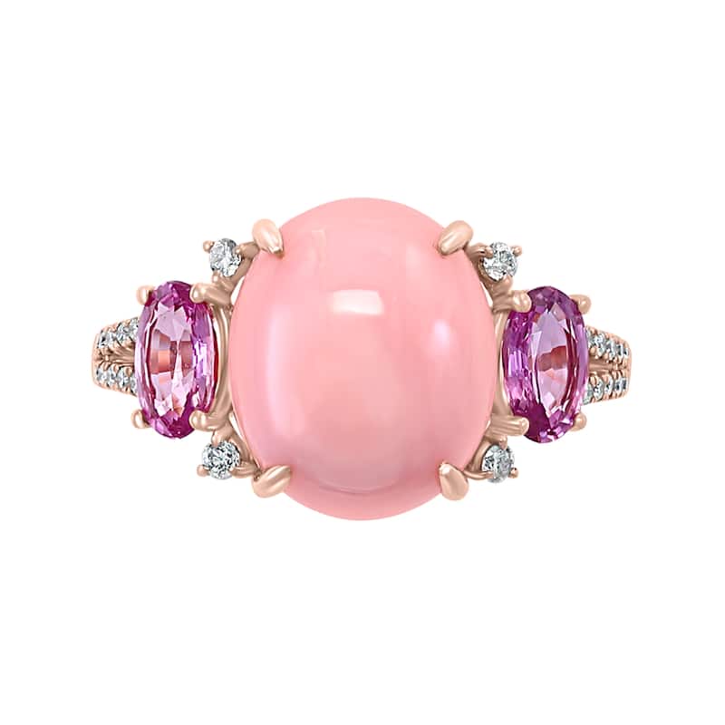 EFFY 14K Gold Diamond,Pink Opal,Pink Sapphire Ring