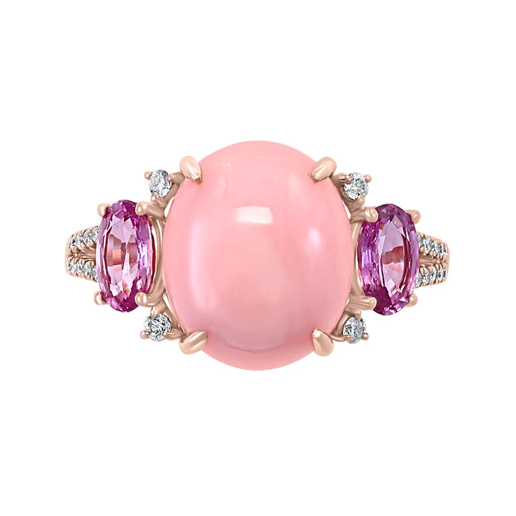EFFY 14K Gold Diamond,Pink Opal,Pink Sapphire Ring