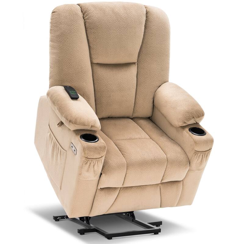 MCombo Electric Power Lift Recliner Chair with Extended Footrest, Fabric 7507
