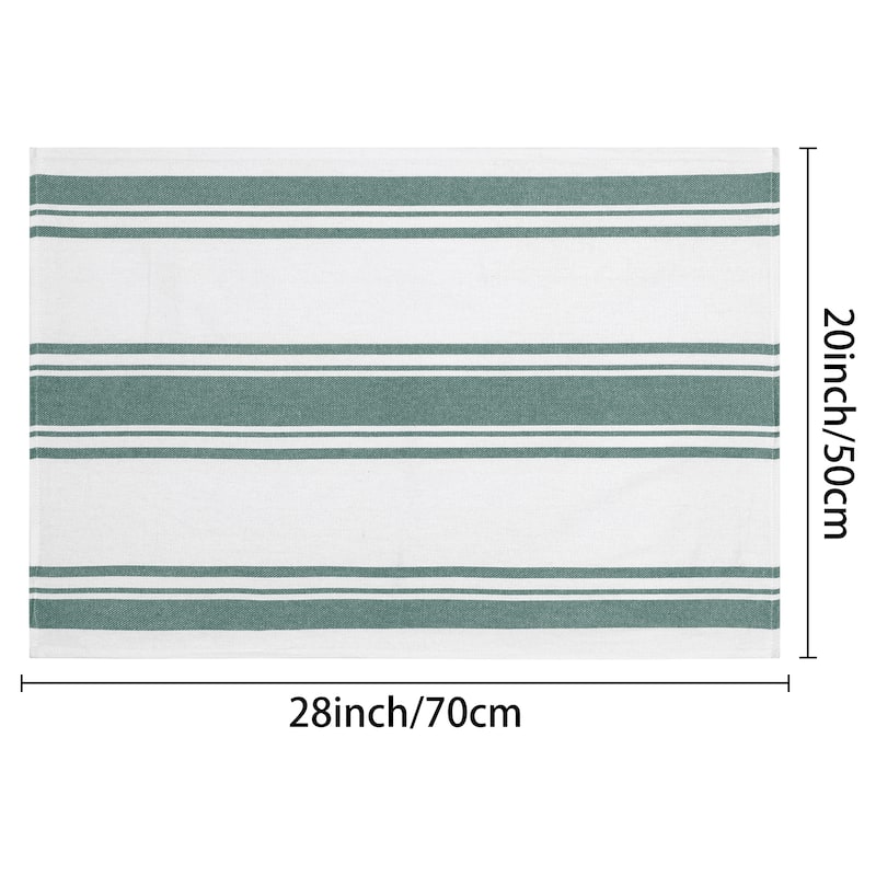 28 x 20 Inch Stripe Kitchen Towels Decor Cotton Tea Dish Towels Soft & Absorbent Linen Tea Towels