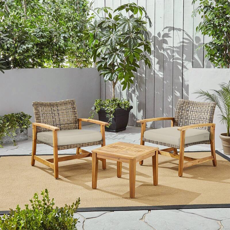 Aoodor Outdoor Removable Chair Cushion with Hidden Zipper（Set of 2） - 24''x24'' - Khaki
