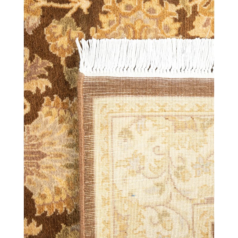 Overton Hand Knotted Wool Traditional Oriental Brown Area Rug - 3' x 5'