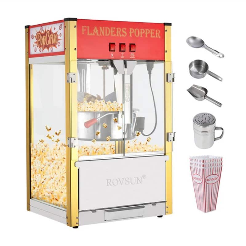 1600W 120V 16oz Kettle Popcorn Machine Maker Countertop