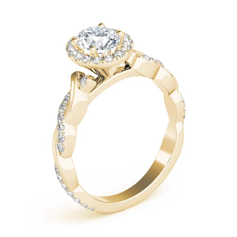 Auriya 14k Yellow Gold Lab Grown Oval Diamond Halo Engagement Ring 0.50 to 5.00 ct. tw. (F-G VS)