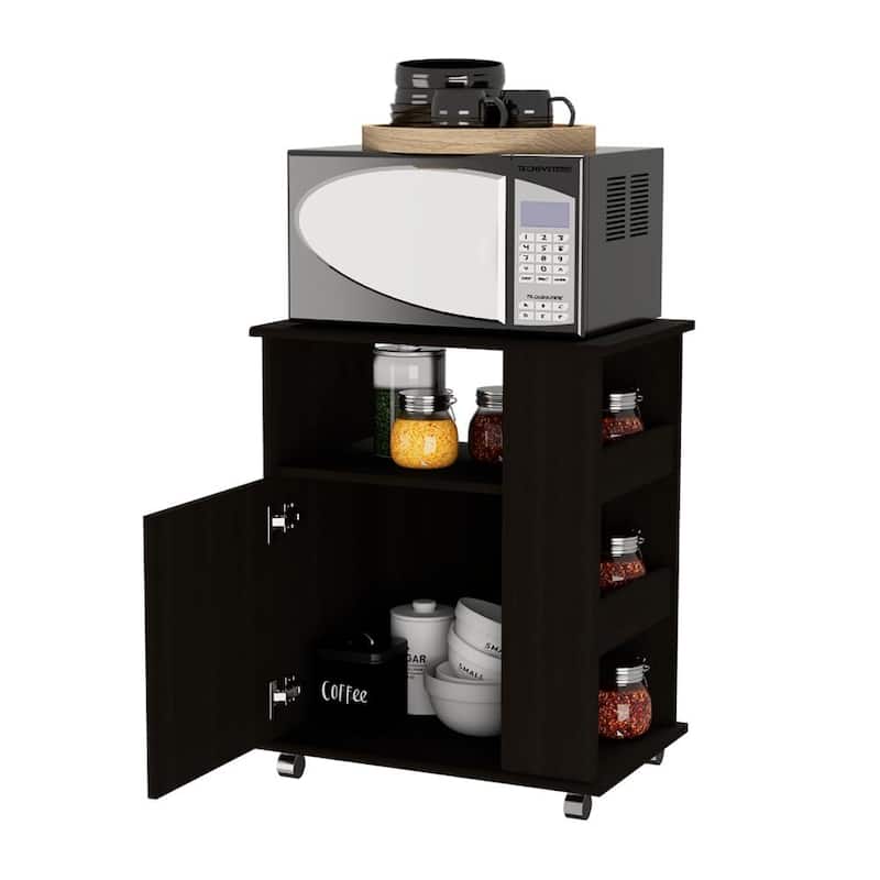 Kit Lower Microwave Cabinet, Single Door, Three Side Shelves