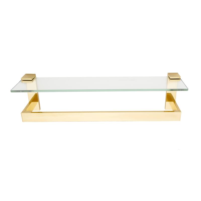 Alno A6427-18 Linear 18" Wide Solid Metal Modern Bathroom Towel Rod - Polished Brass