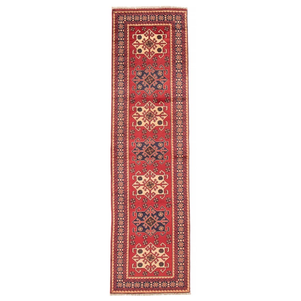 ECARPETGALLERY Hand-knotted Kargahi Red Wool Rug - 2'10 x 9'10