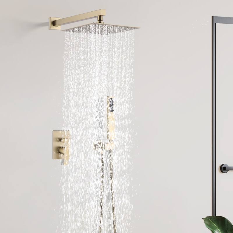 Topcraft Wall Mounted Rain Shower System with Handheld Showerhead