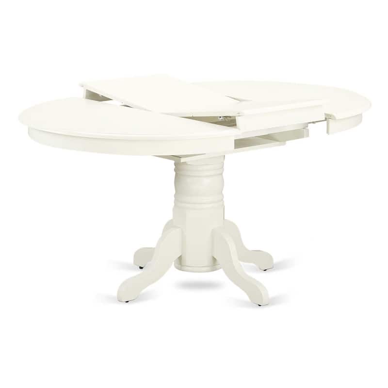 Modern 5 Piece Dinette Set - Oval Dining Table & 4 Linen White Chairs