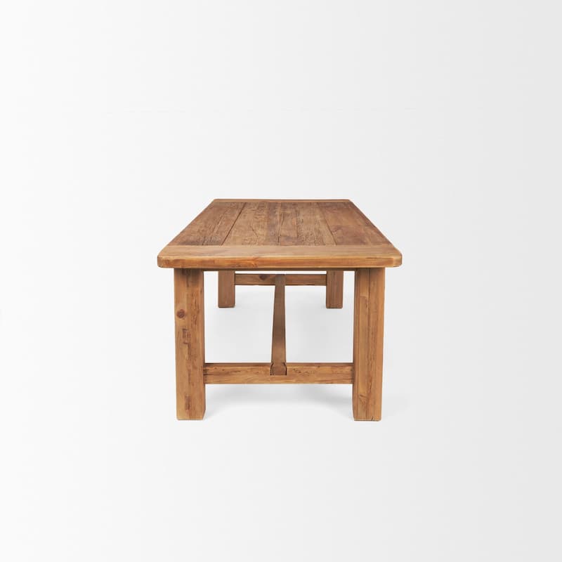 Stetson 94.5" Rectangular Natural Brown Wood Dining Table - 94.5L x 39.0W x 30.0H