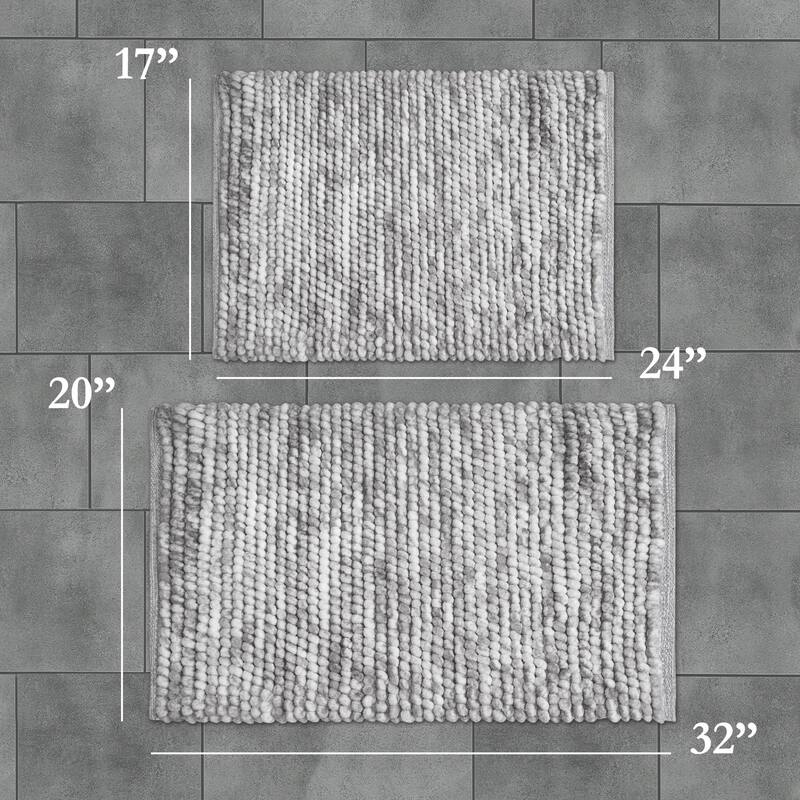 French Connection Space Dye Chunky Chenille Bath Rugs