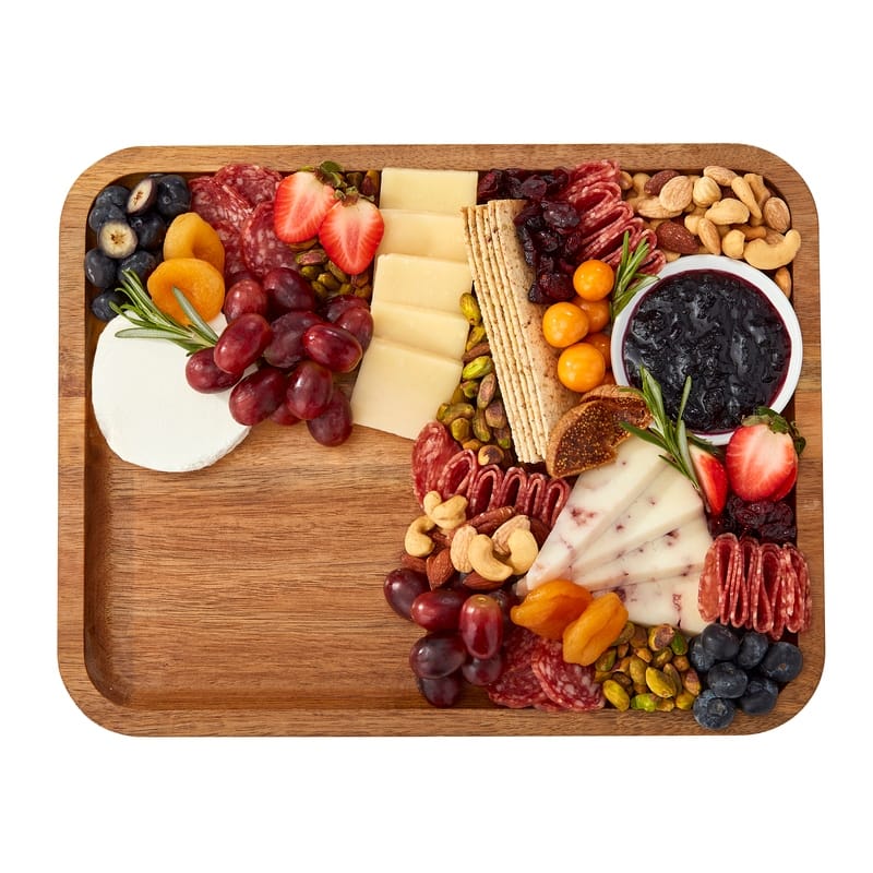 Farberware Build-a-Board Charcuterie Board with Lid, 11x14 In, Bamboo-White