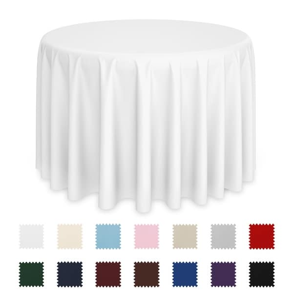 slide 1 of 5, 5pk Polyester Fabric Tablecloths by Lann's Linens