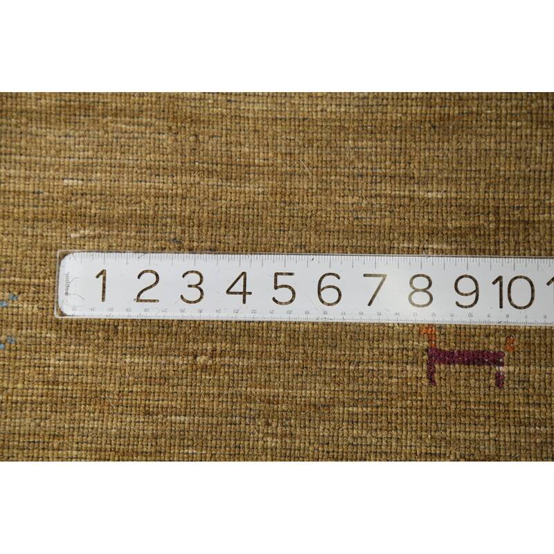 Tribal Gabbeh Indian Accent Rug Handmade Yellow Wool Carpet - 3'0"x 5'3"