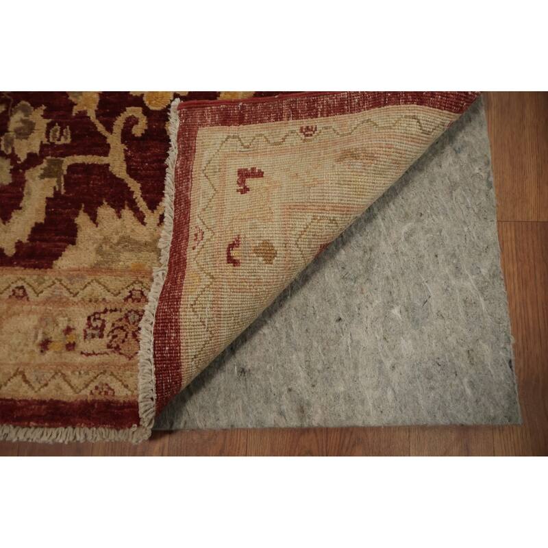 Hand Knotted Oriental 100% Wool Carpet Traditional Floral Red Peshawar Runner Rug - 8' 3'' X 2' 6''