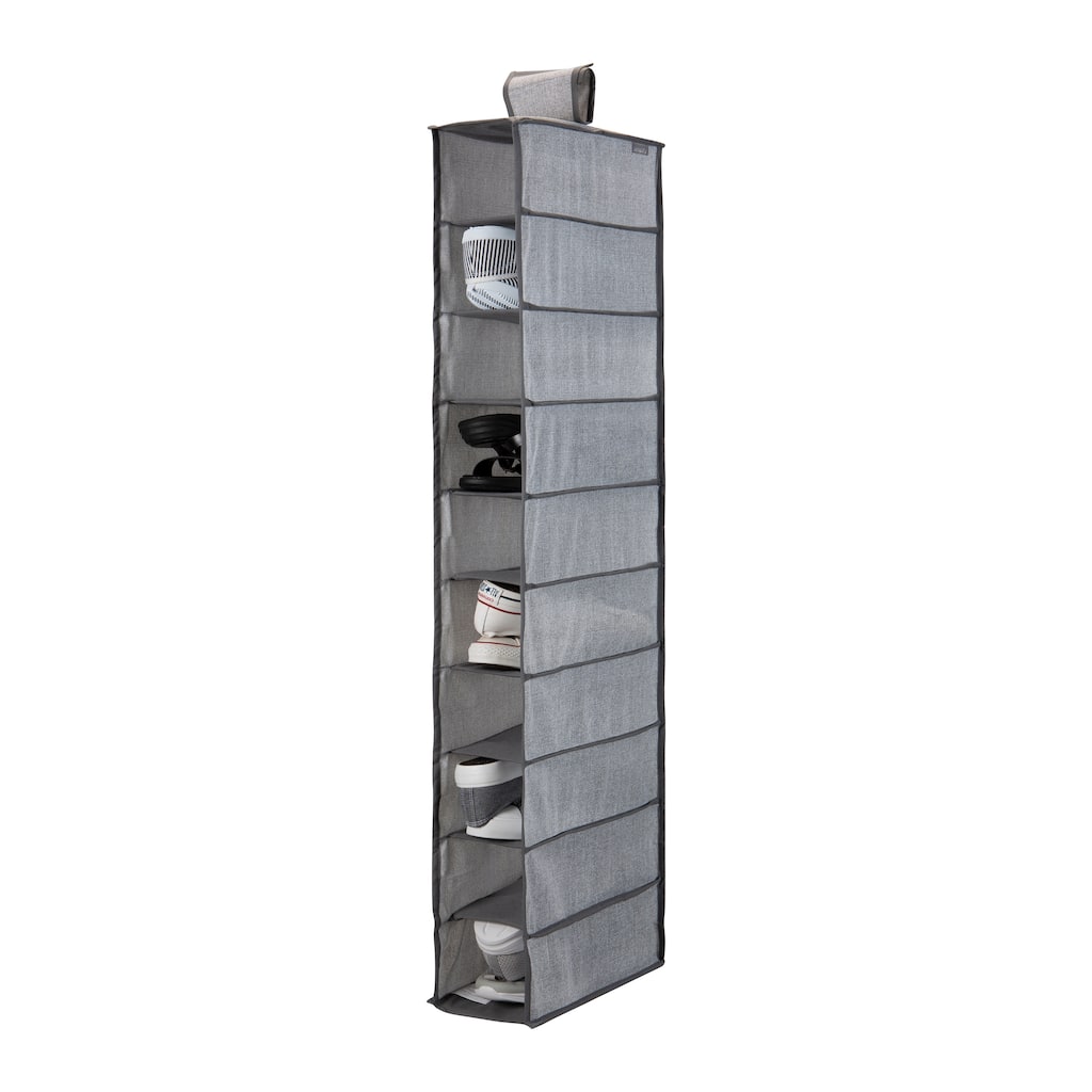 Simplify 10 Shelf Shoe Organizer in Heather Grey - 6"x 12"x 47"