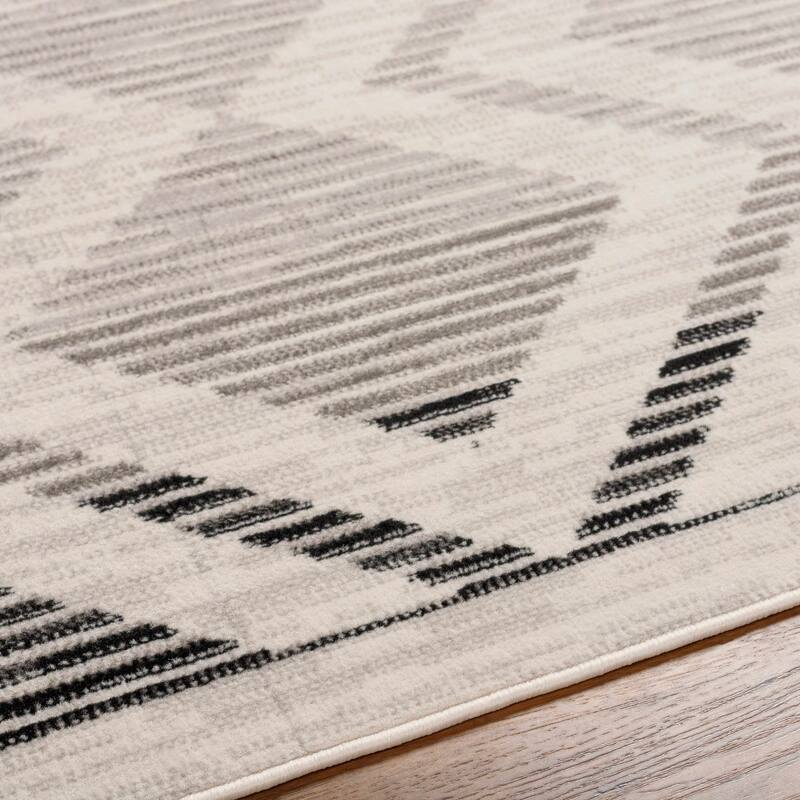 Hauteloom Rory Living Room, Bedroom Area Rug - Light Gray, Medium Gray, Charcoal - 5' x 7'