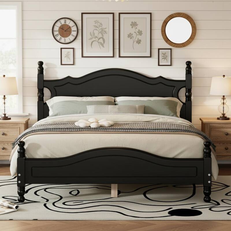 Solid Wood Platform Bed Frame by Harper&Bright Designs