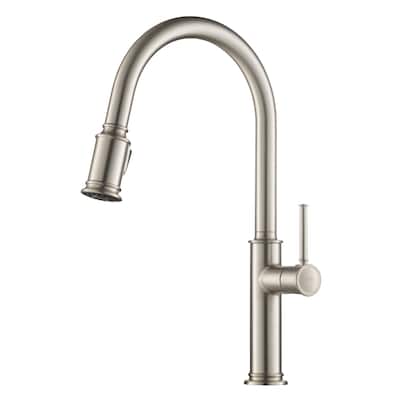 Kraus 2-Function 1-Handle 1-Hole Pulldown Sprayer Brass Kitchen Faucet