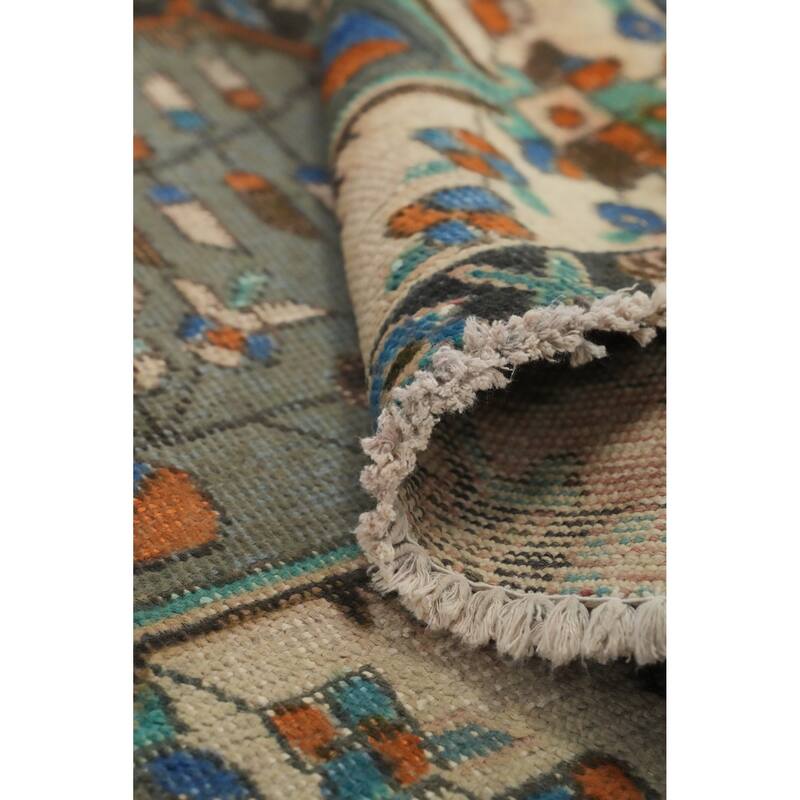 Hand Knotted Oriental 100% Wool Carpet Traditional Medallion Green Tabriz Area Rug - 4' 9'' X 3' 1''