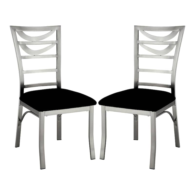 Caia Modern Silver Metal Dining Chairs (Set of 2) by Furniture of America
