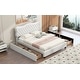 preview thumbnail 12 of 14, Queen Size PU Leather Upholstered Platform Bed with 4 Drawers