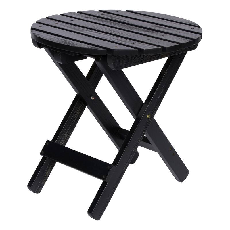Porch & Den All Weathered Round Adjustable Folding Table