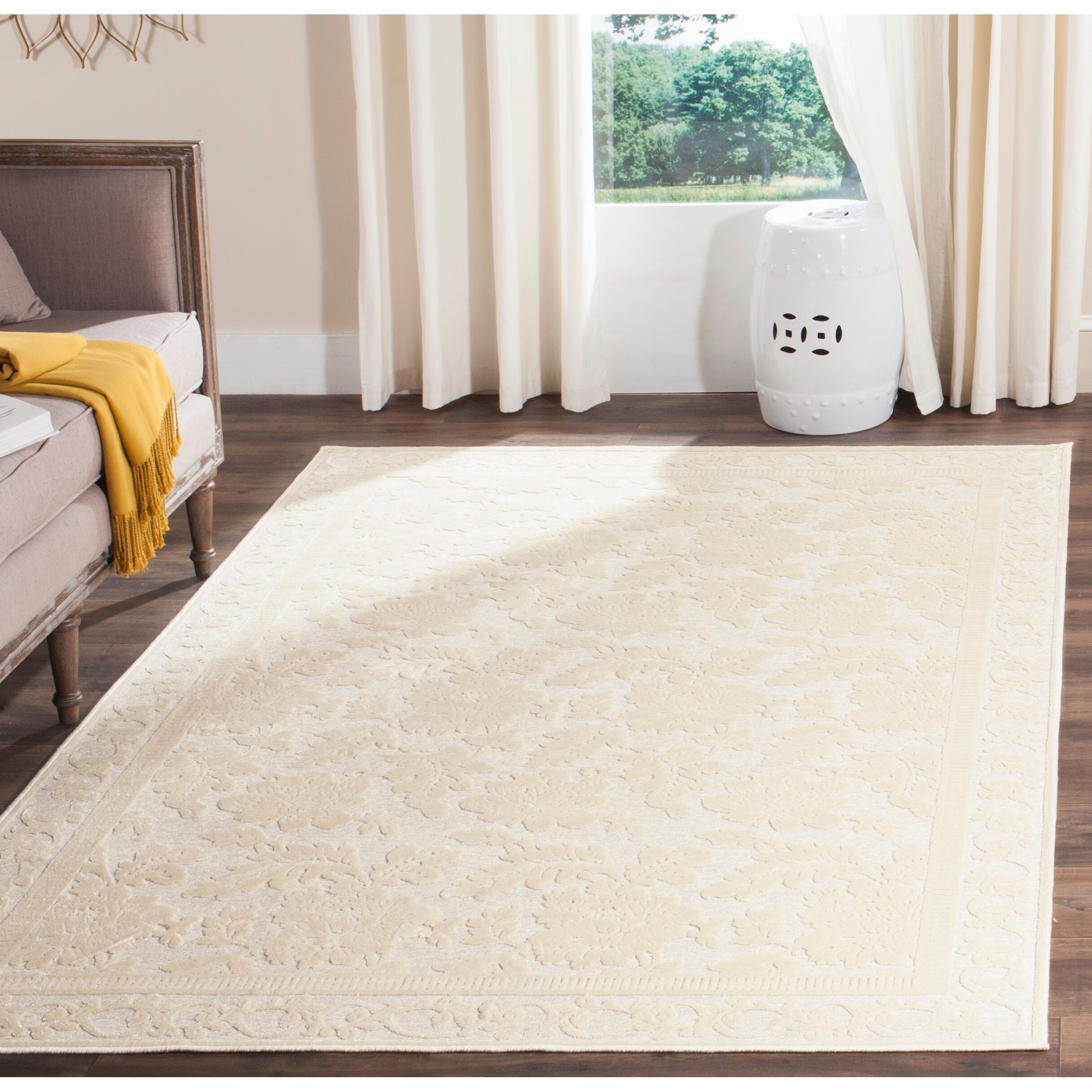 Martha Stewart By Safavieh Handmade Peony Damask Viscose Rug Overstock 7877636 8 X 11 2 Light Brown