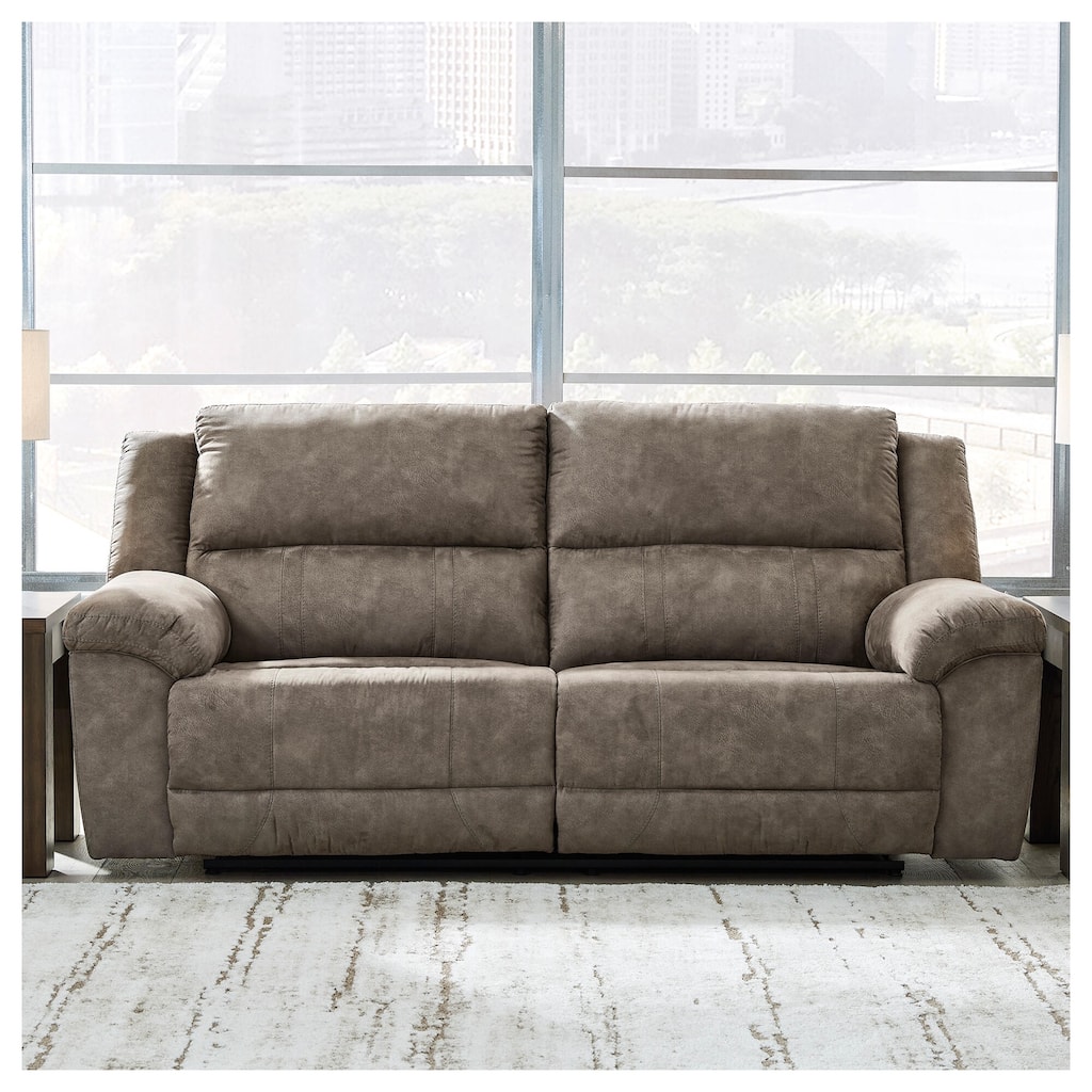 Signature Design by Ashley Laresview Gray Reclining Sofa - 92" W x 42" D x 43" H