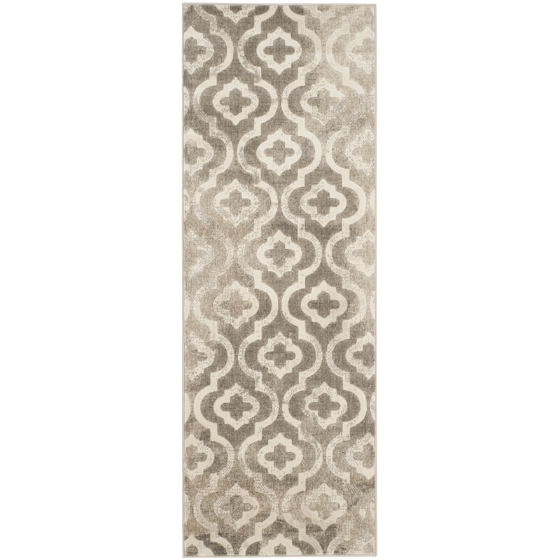 SAFAVIEH Porcello Andrijana Geometric Trellis Area Rug - 2'4" x 6'7" Runner - Grey/Ivory