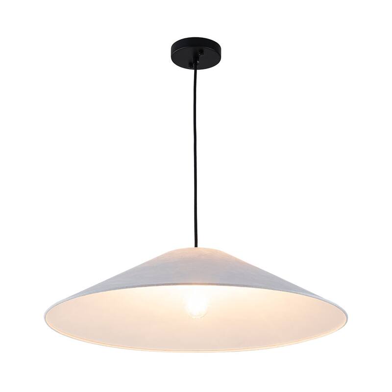 1-Light Scandinavian DuPont Paper Single Cone Pendant - 25.6in