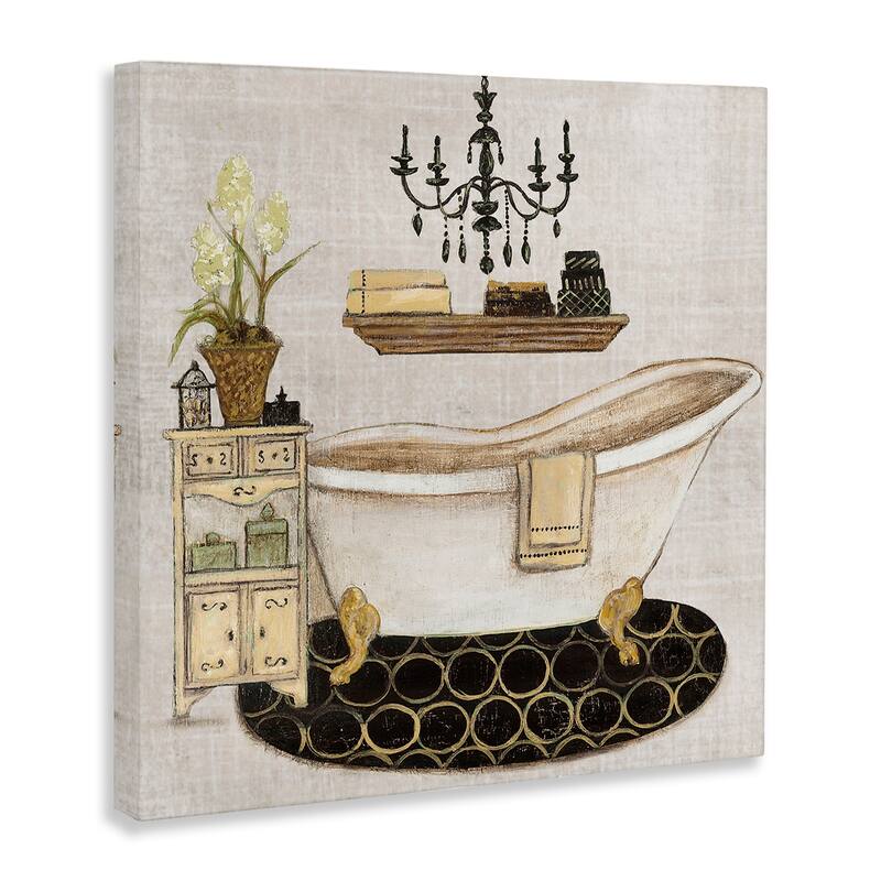 Stupell Serene Vintage Bathtub Canvas Wall Art Design By Janet Tava