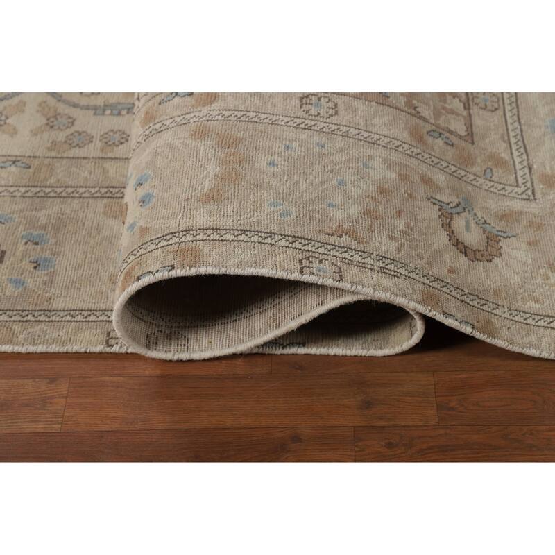 Traditional Floral Tabriz Persian Rug Hand-Knotted Wool Carpet - 9'4"x 13'1"