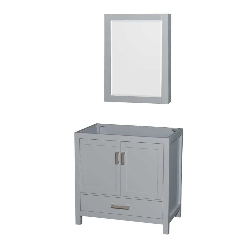 Wyndham Collection Sheffield 36" Hardwood Vanity Cabinet and Medicine