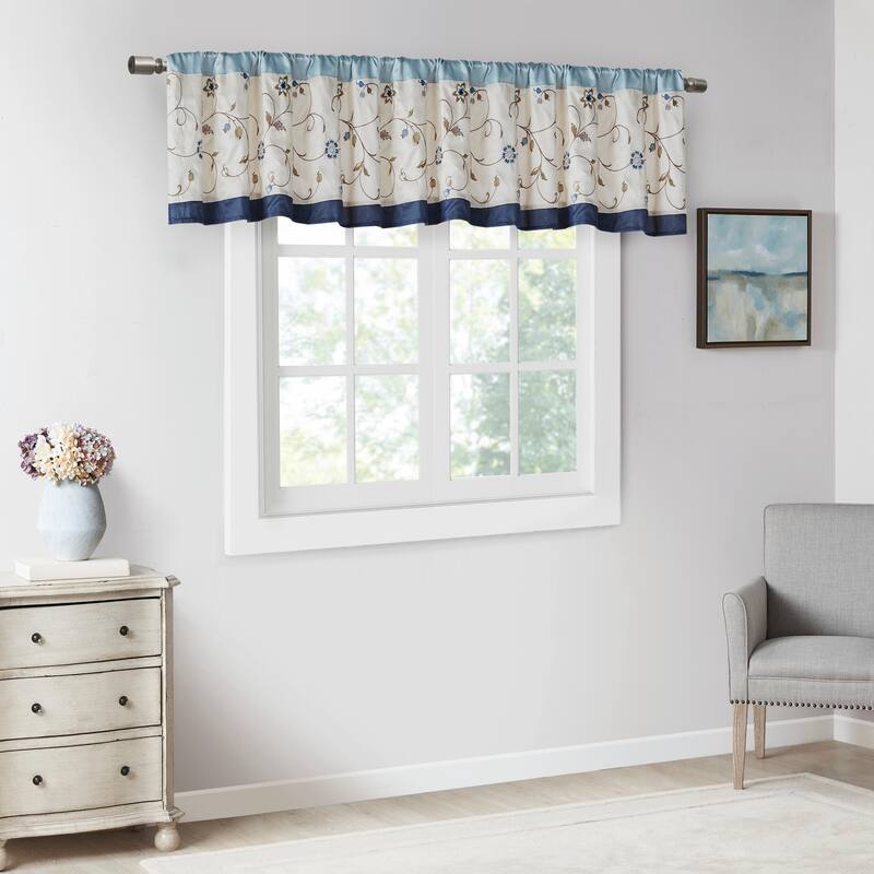 Madison Park Belle Embroidered Window Valance