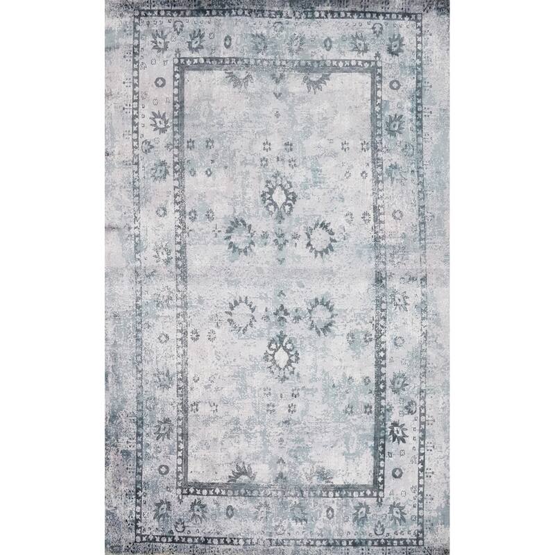 Hand Knotted Oriental Viscose Silk Carpet Transitional All-Over Multi-Colored Oushak Area Rug - 7' 10'' X 5' 7''