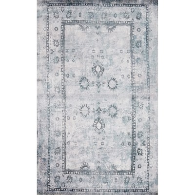 Hand Knotted Oriental Viscose Silk Carpet Transitional All-Over Multi-Colored Oushak Area Rug - 7' 10'' X 5' 7''